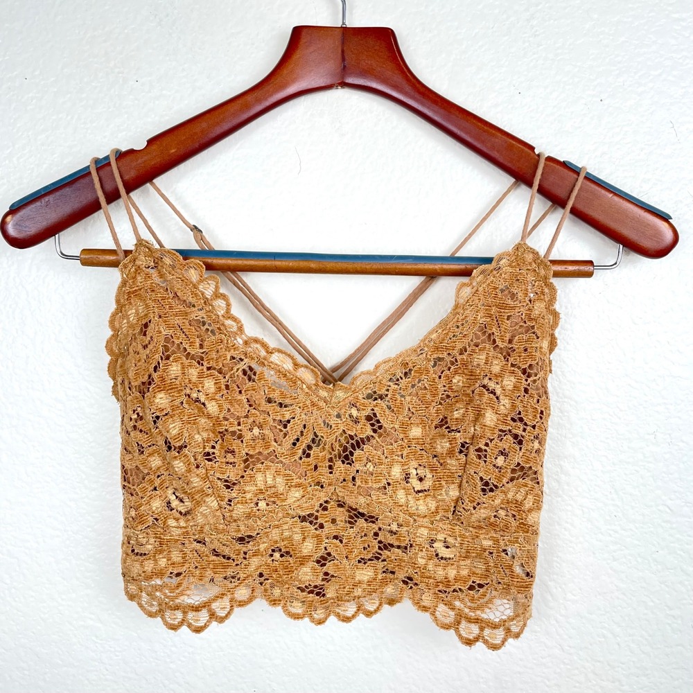 Free People FP One Adella Lace Bralette Sz S Velvet Fairy Layering Festival Boho